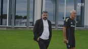 Gattuso in visita alla Juve con Buffon, le immagini
