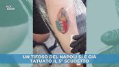 Un tifoso del Napoli si è già tatuato il 5° scudetto