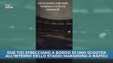 Stadio Maradona, due ragazzi entrano di notte con lo scooter e mettono tutto sui social