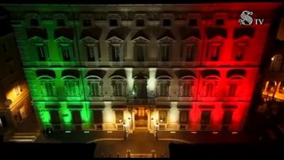 Palazzo Madama illuminato col Tricolore per il Made in Italy