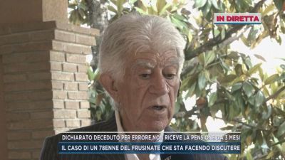 Dichiarato deceduto per errore non riceve la pensione da 3 mesi