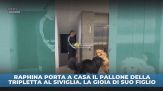 Raphina regala al figlio il pallone della tripletta al Siviglia