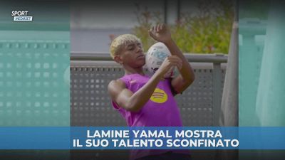 Lamine Yamal: show di palleggi in allenamento