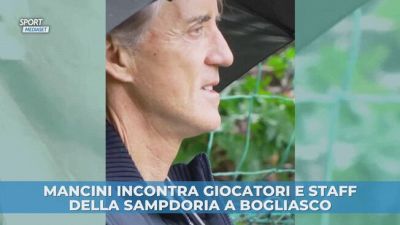 Mancini incontra giocatori e staff della Samp a Bogliasco