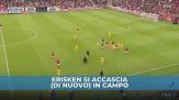 Grande paura per Eriksen: nuovo malore e collassa in campo