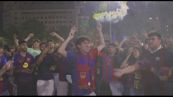 Calcio, il Barcellona campione di Spagna, dopo la vittoria col Real