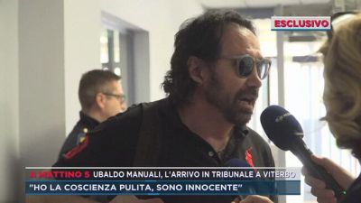 Ubaldo Manuali, l'arrivo in tribunale a Viterbo