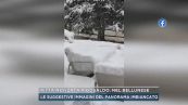 Fitta nevicata a Gosaldo, nel bellunese