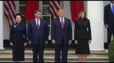 Trump e Xi alla Casa Bianca, la rassegna militare per l'ospite cinese