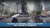 Olanda-Giappone, festa all'alba nel cuore di Shibuya