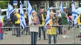 Manifestazione pro Israele davanti alla Corte di Giustizia