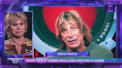 "Grande Fratello": Carmen lascia la casa, Enzo Paolo in lacrime