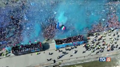 A Napoli la sfilata dei campioni d'Italia