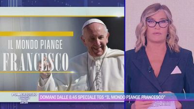 Domani dalle 8.45 Speciale Tg5 "Il mondo piange Francesco"
