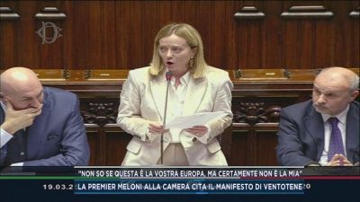 La premier Meloni alla Camera cita il Manifesto di Ventotene