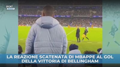La reazione scatenata di Mbappe al gol della vittoria di Bellingham