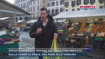 Spesa, confronto grande distribuzione-mercato