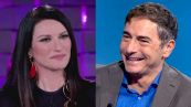 Stasera in tv (14 giugno), Marco Liorni non si vuole 'far battere' da Laura Pausini: la risposta di