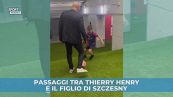 Thierry Henry gioca col figlio di Szczesny