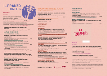 Tamerò Ristorante Pastabar Pizzeria Firenze Menu pranzo