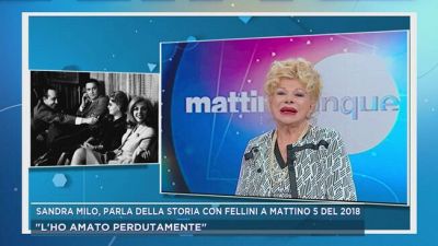 Sandra Milo, parla della storia con Fellini a Mattino 5 nel 2018