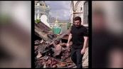 Presidente ucraino Zelensky visita la cattedrale colpita da drone russo