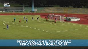 Primo gol per Cristiano Junior col Portogallo. E l'esultanza...