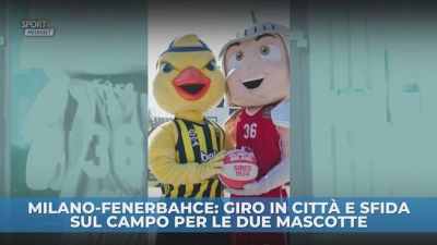 Milano-Fenerbahce: giro in città e sfida sul campo per le due mascotte