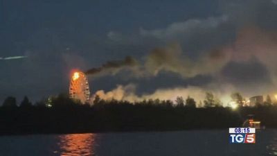 Lipsia: in fiamme la ruota panoramica