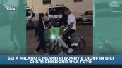 Bonny e Diouf a Milano in bici elettrica: il video è virale