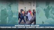 Milan, Allegri tedoforo d'eccezione: porta la fiamma olimpica a Borogomanero