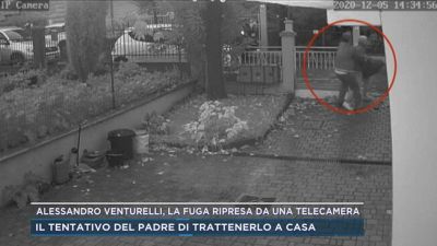 Alessandro Venturelli, la fuga ripresa da una telecamera