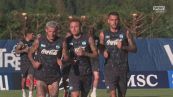 Il Napoli di corsa verso la nuova stagione: l'allenamento a Dimaro