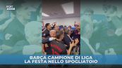 Barça campione di Liga: la festa nello spogliatoio