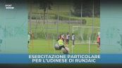 Udinese: allenamento con i palloni giganti
