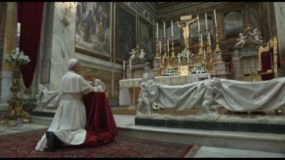 Leone XIV a Genazzano accolto da applausi e "Viva il Papa",