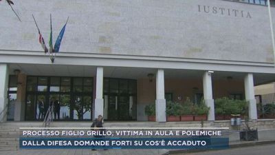 Processo figlio Grillo, vittima in aula e polemiche