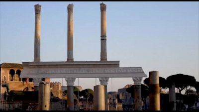 Roma, al foro di Traiano "ricostruita" una parte della basilica Ulpia