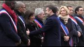 Il presidente Macron all'inaugurazione del Villaggio Olimpico