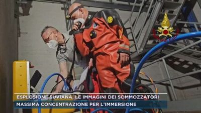 Esplosione Suviana, le immagini dei sommozzatori