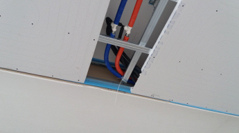 Indecal - Impianto di Pannelli radianti prefabbricati in cartongesso per impianti a soffitto e parete