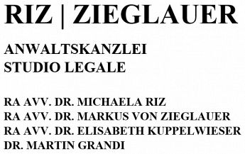 RIZ - ZIEGLAUER · STUDIO LEGALE · ANWALTSKANZLEI arbitrati