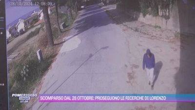 Scomparso dal 28 ottobre: proseguono le ricerche di Lorenzo