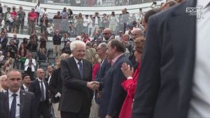 Mattarella al Foro Italico per Paolini: alla fine, selfie con la coppa