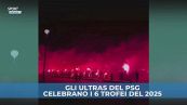 PSG: gli ultras festeggiano i 6 trofei del 2025 "incendiando" Parigi