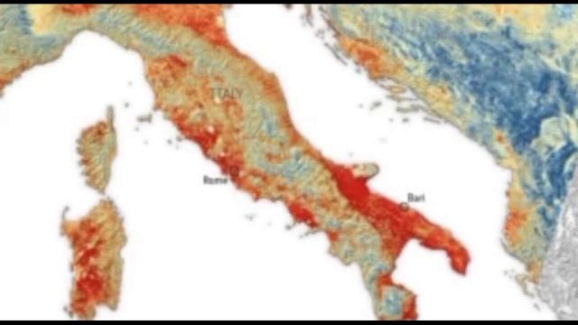 ESA detecta temperatura superficial en Italia, hasta 47 grados