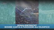 Roma-Eintracht: bombe carta e fumogeni all'Olimpico