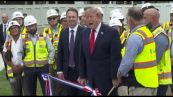 Trump parla ma non si sente nulla al primo evento boicottato da tv
