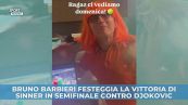 Barbieri festeggia la vittoria di Sinner