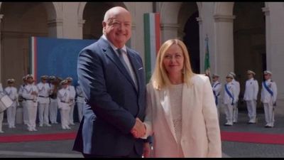 Il cancelliere austriaco Christian Stocker a Palazzo Chigi da Meloni